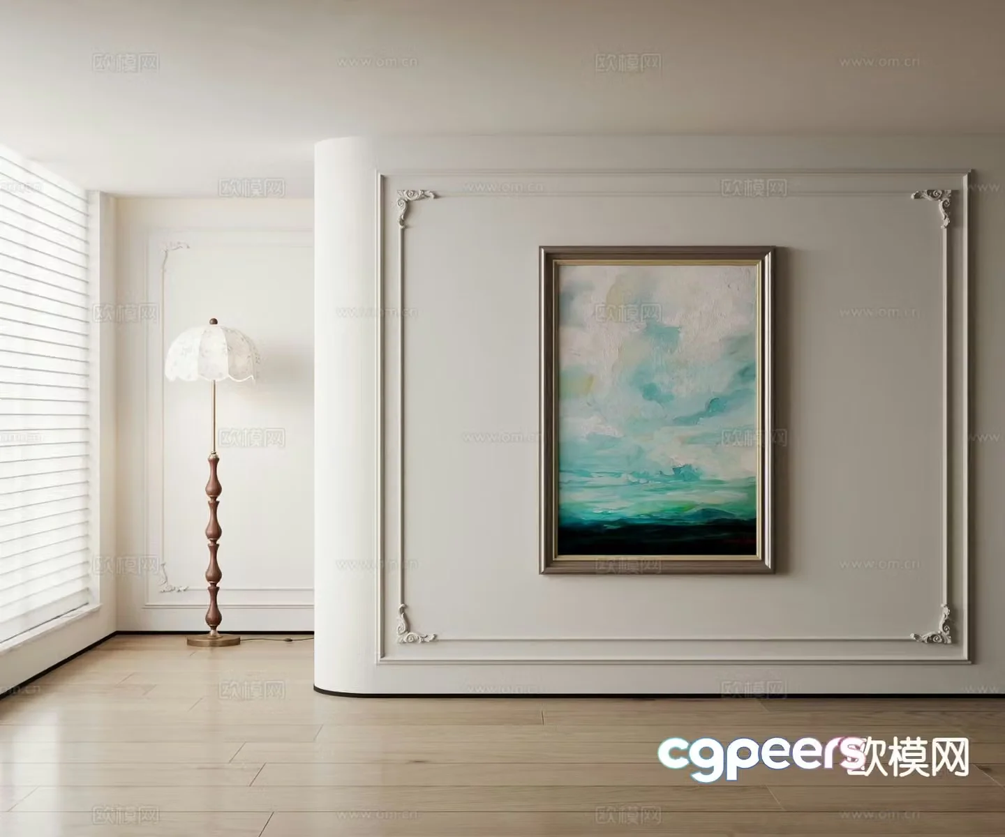 American decorative painting landscape oil painting 3d model