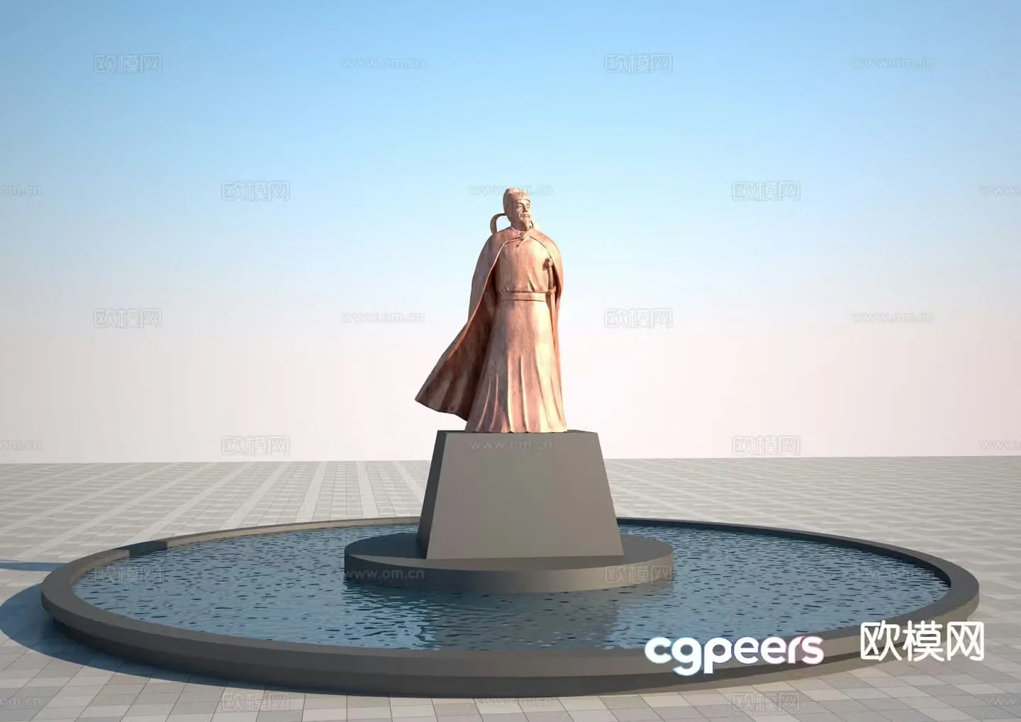Chinese character sculpture 3D model