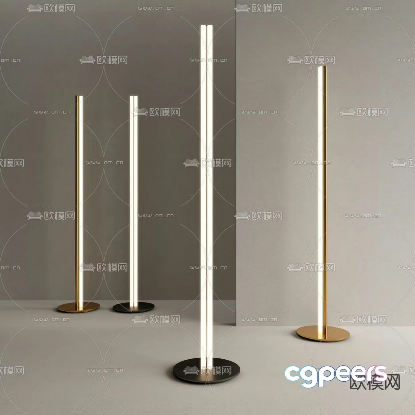 FLOS long column metal floor lamp 3d model