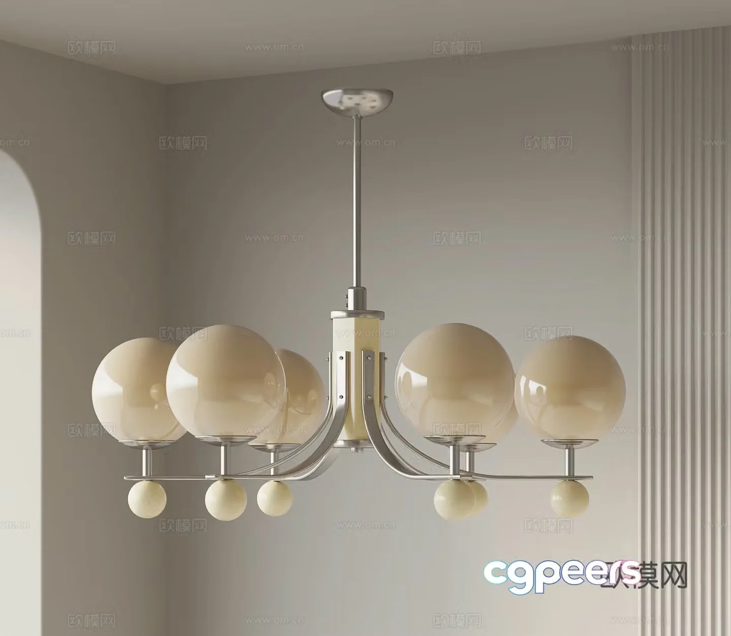 Chandelier Modern Chandelier Metal Chandelier Spherical Chandelier Multi-head Chandelier Restaurant Chandelier 3D Model