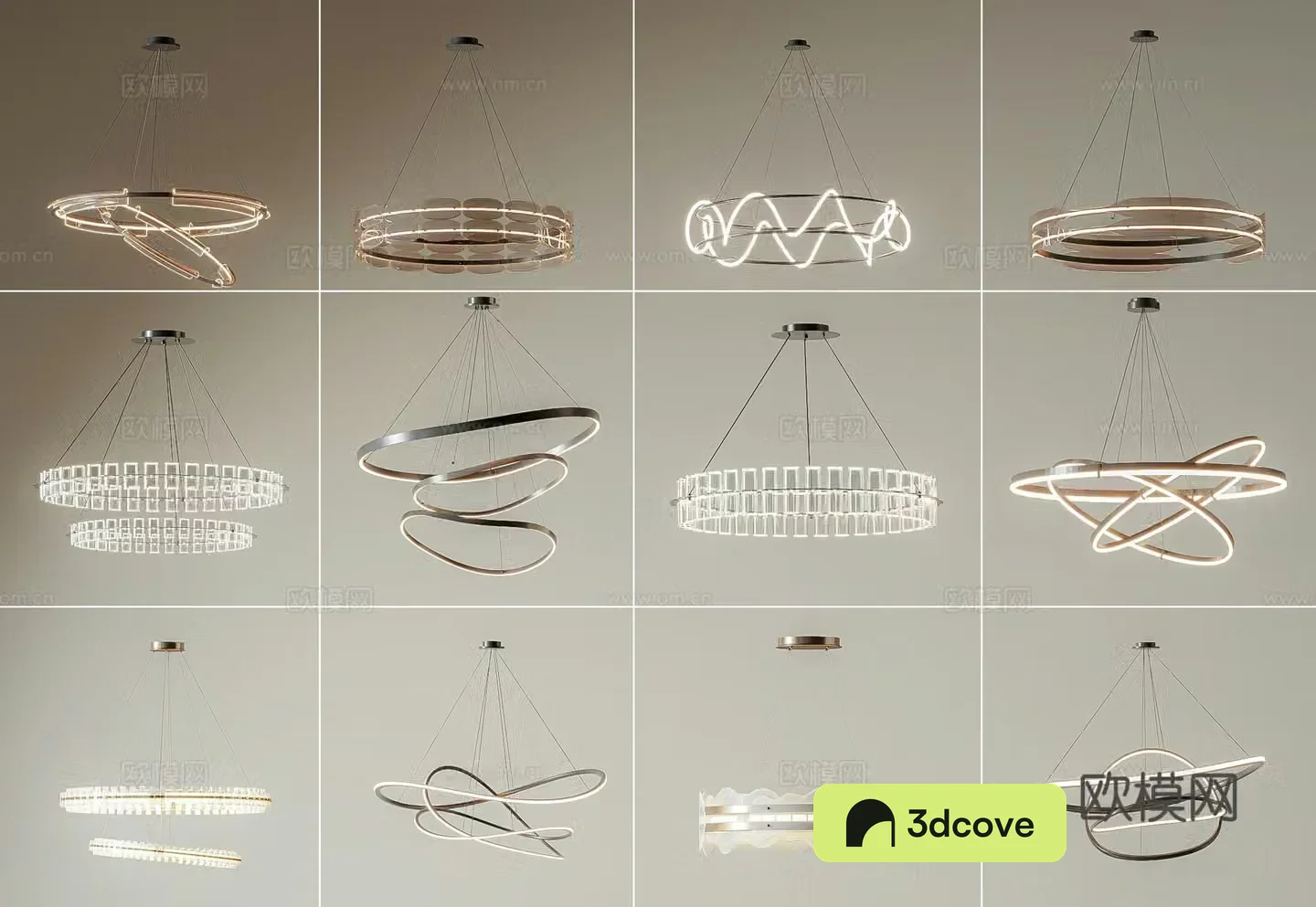 Light luxury chandelier hall chandelier ring chandelier