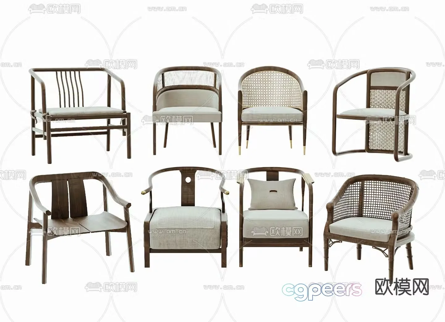 New Chinese style chair arm chair Taishi chair 3d model