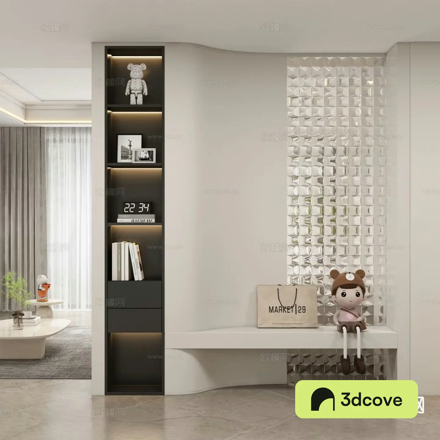 Cream style entrance hall aisle