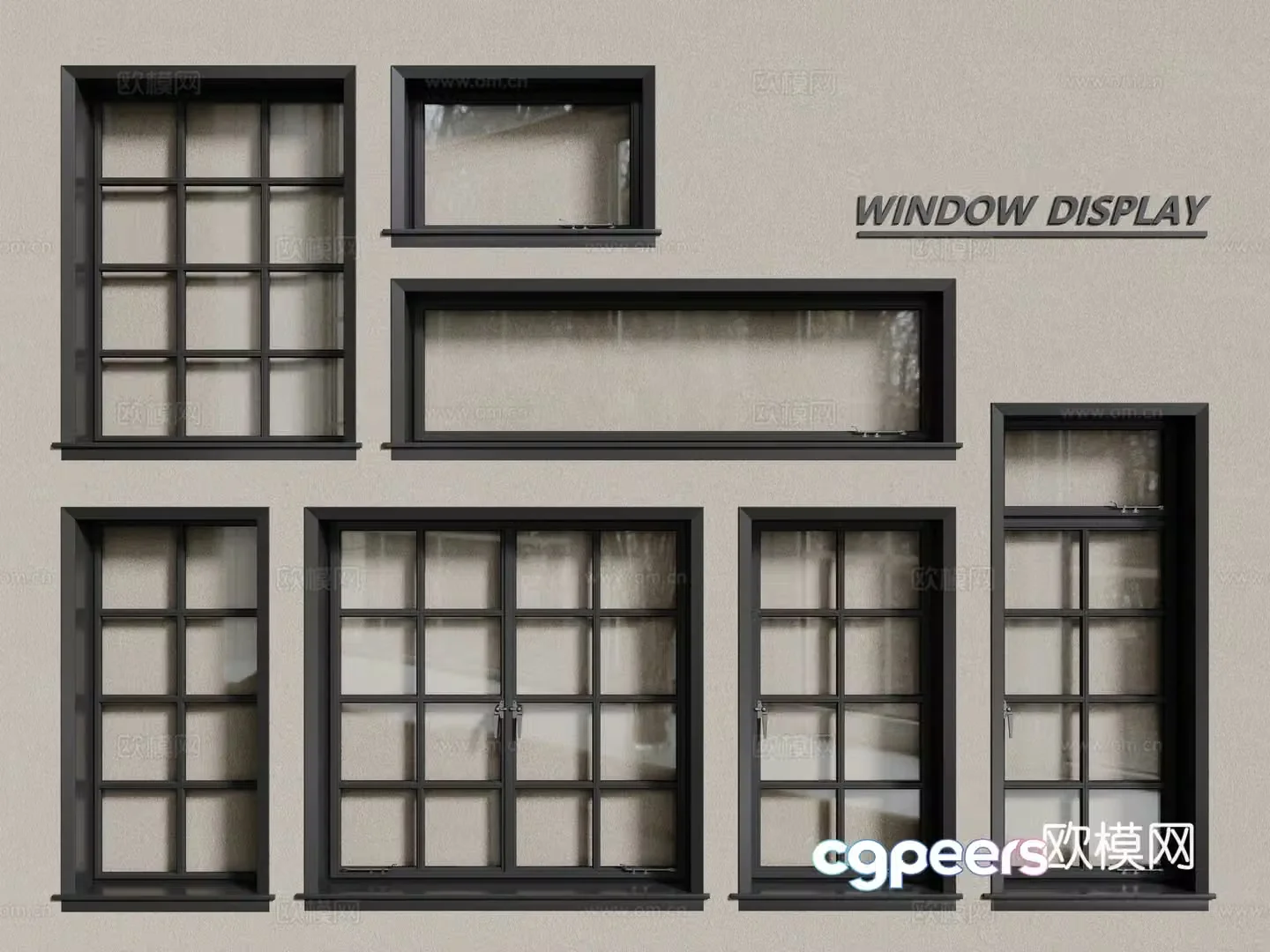 Aluminum alloy windows casement windows floor-to-ceiling windows 3d model