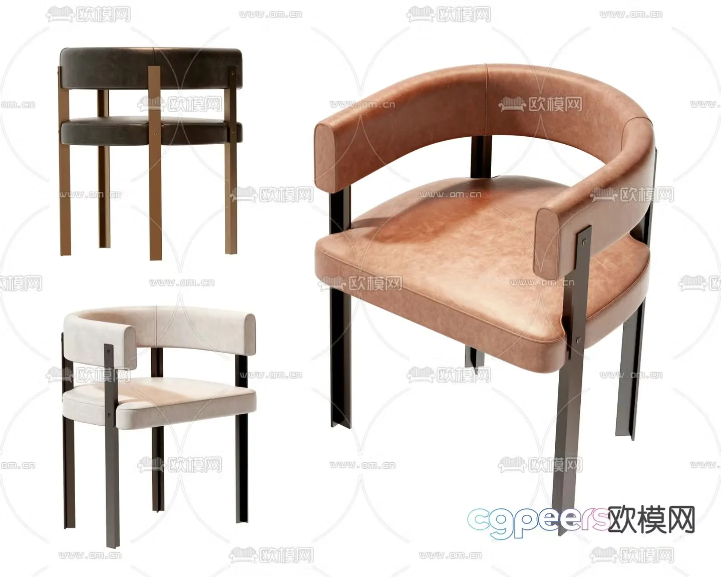 Modern chair dining chair 3d model