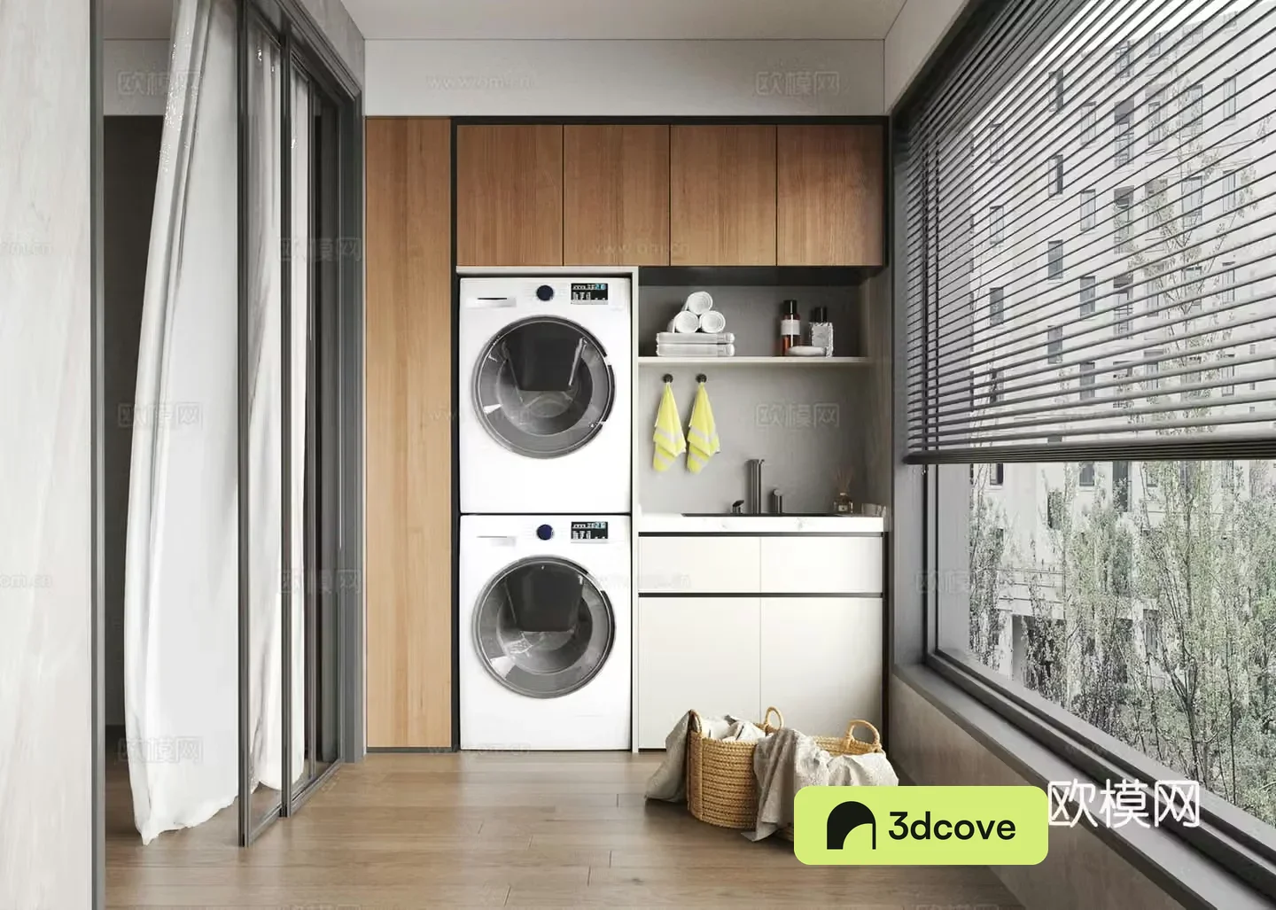 Modern balcony washing machine cabinet storage cabinet bathroom cabinet