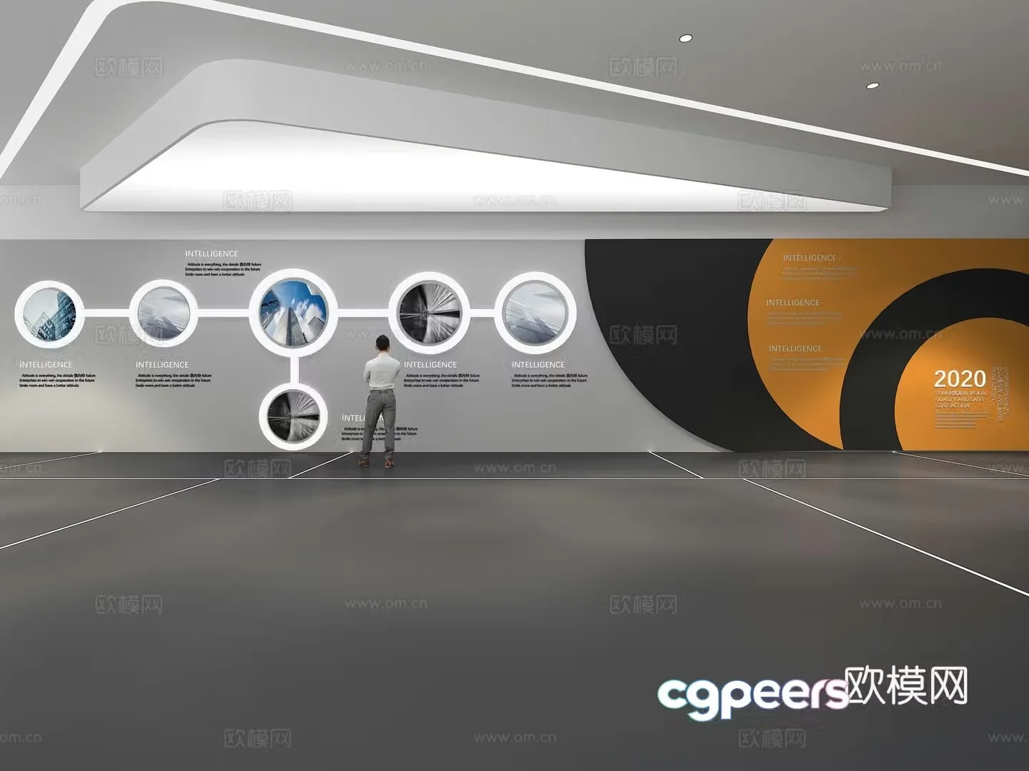 Cultural wall Corporate culture wall Display wall Theme wall Exhibition hall Campus culture Corridor 3D model