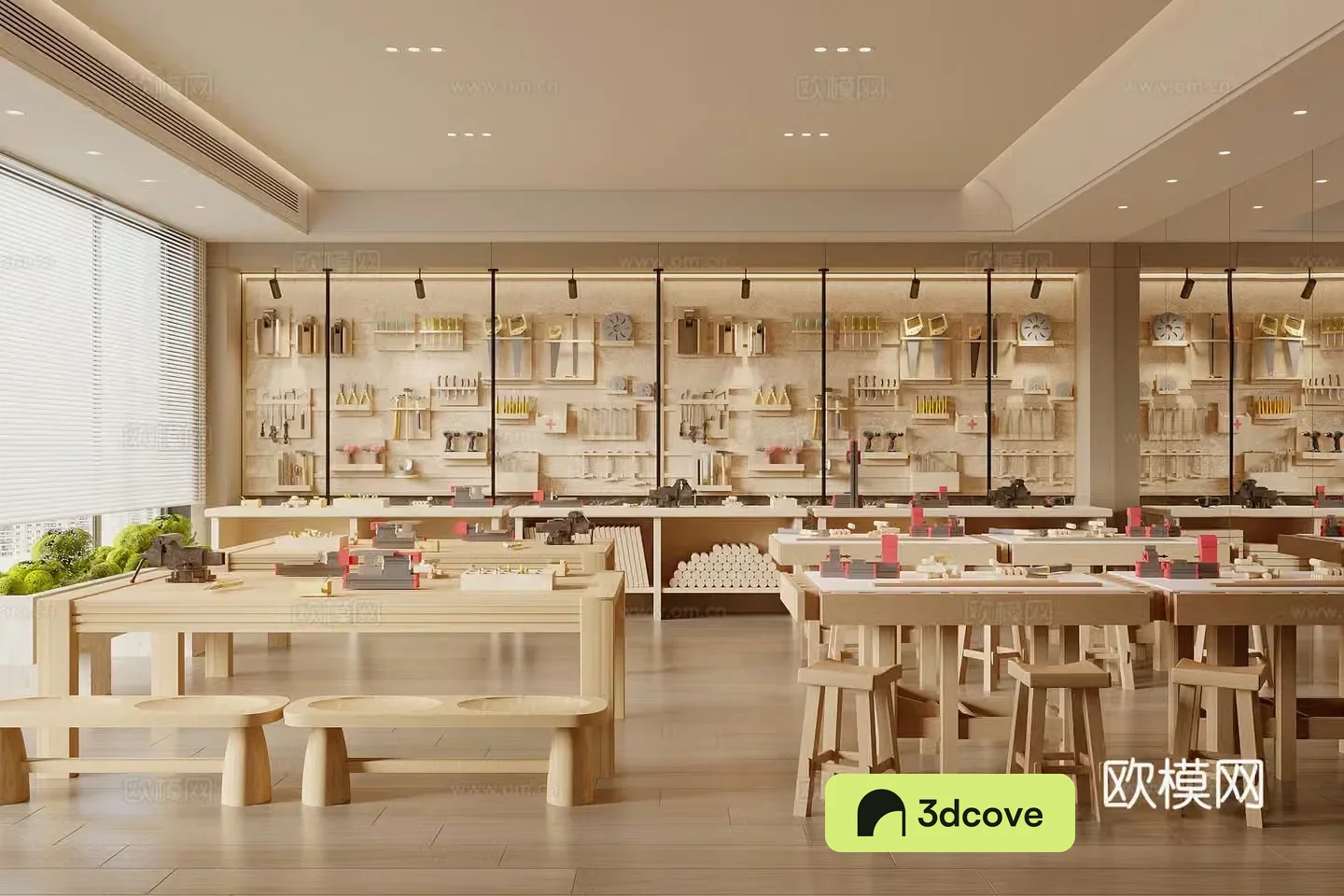 Modern carpentry classroom