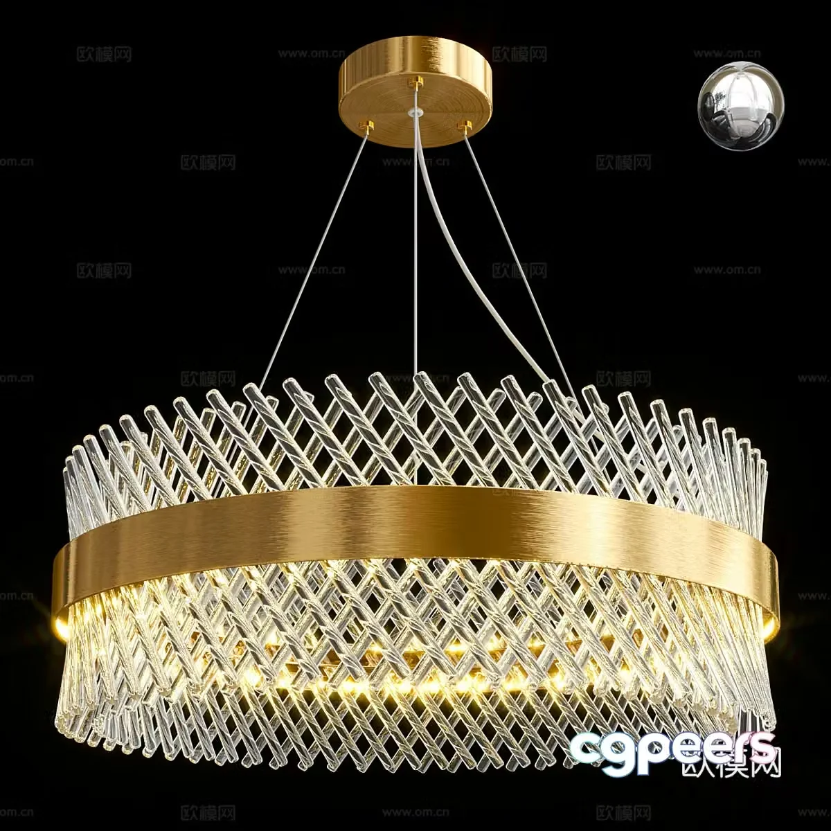 Modern light luxury Adelard LED decorative chandeliers 3D model
