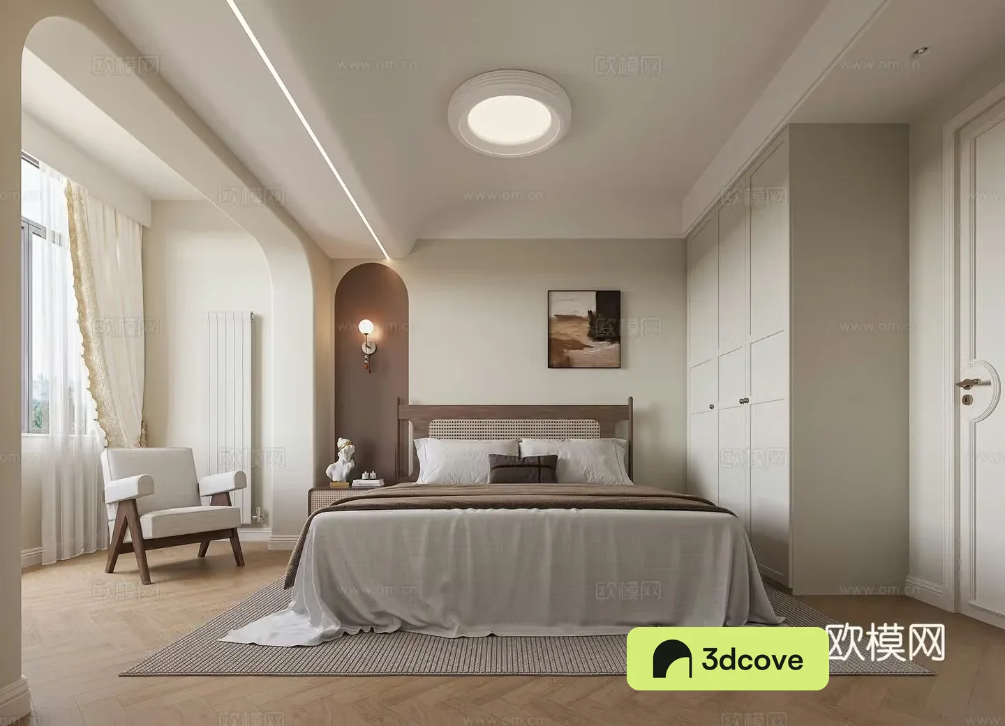 Middle-aged bedroom 3d model
