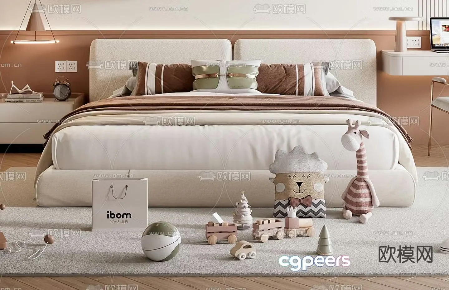 Modern children’s bed 3d model