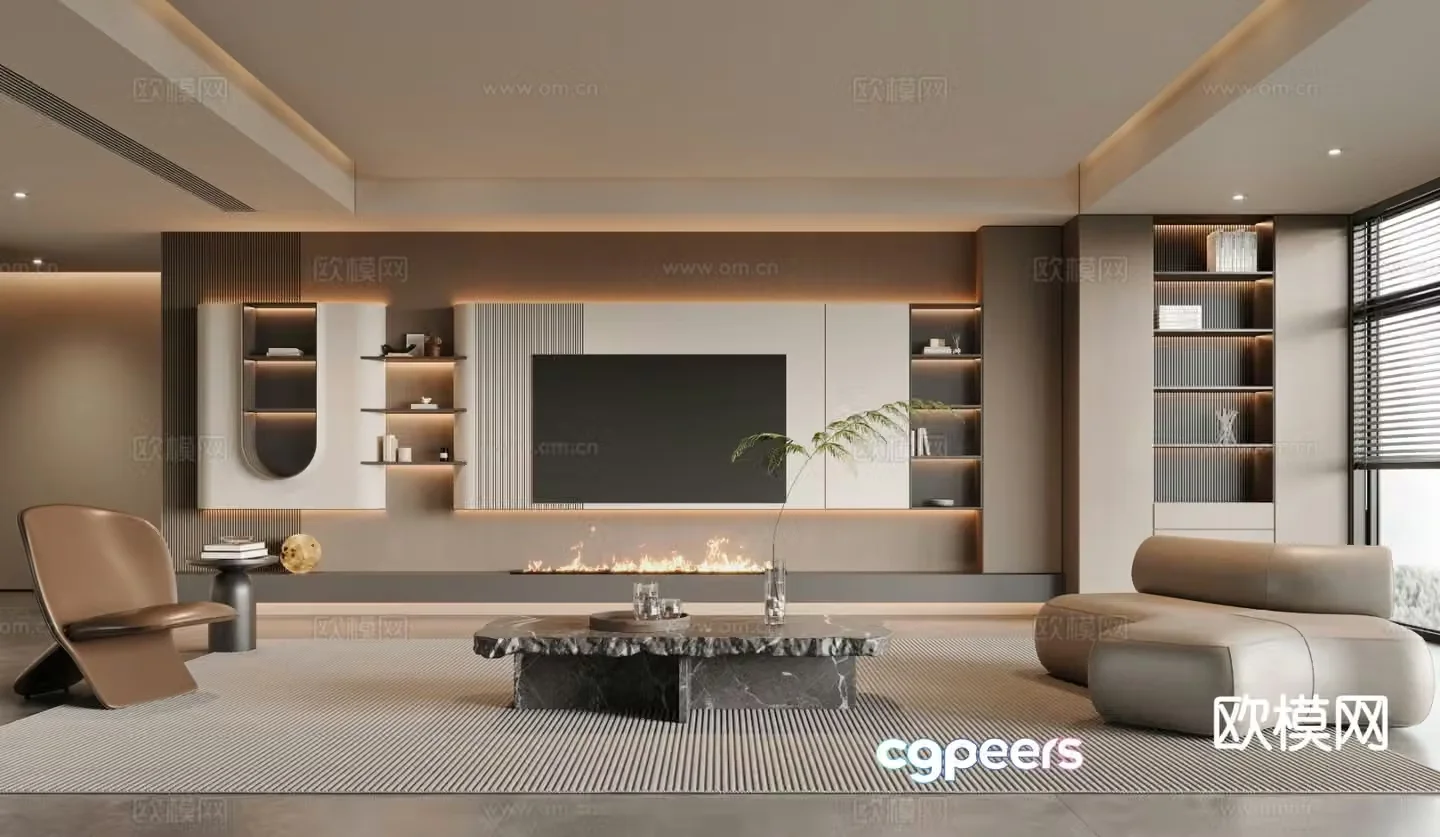 Modern living room 3d model