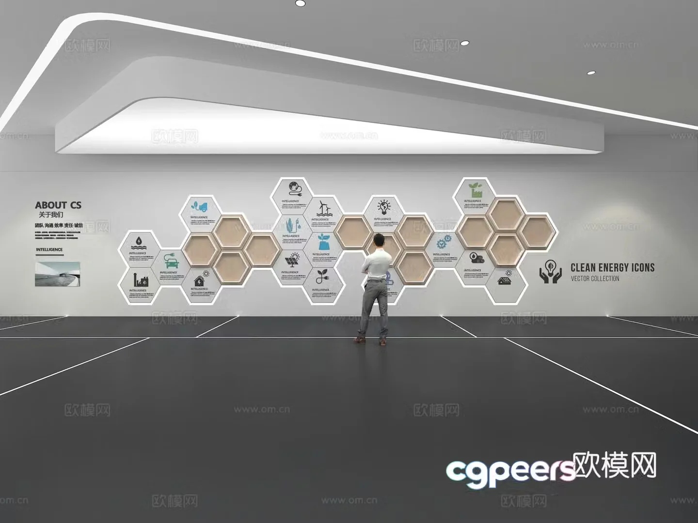 Cultural wall Corporate culture wall Display wall Theme wall Exhibition hall Campus culture Corridor 3D model
