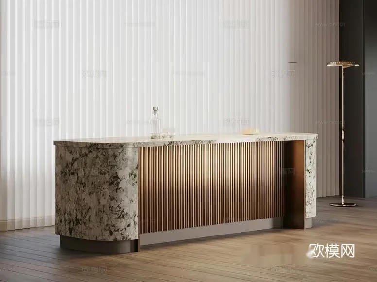 Modern Kitchen Island 3D Model – 6790 – VRAY Render
