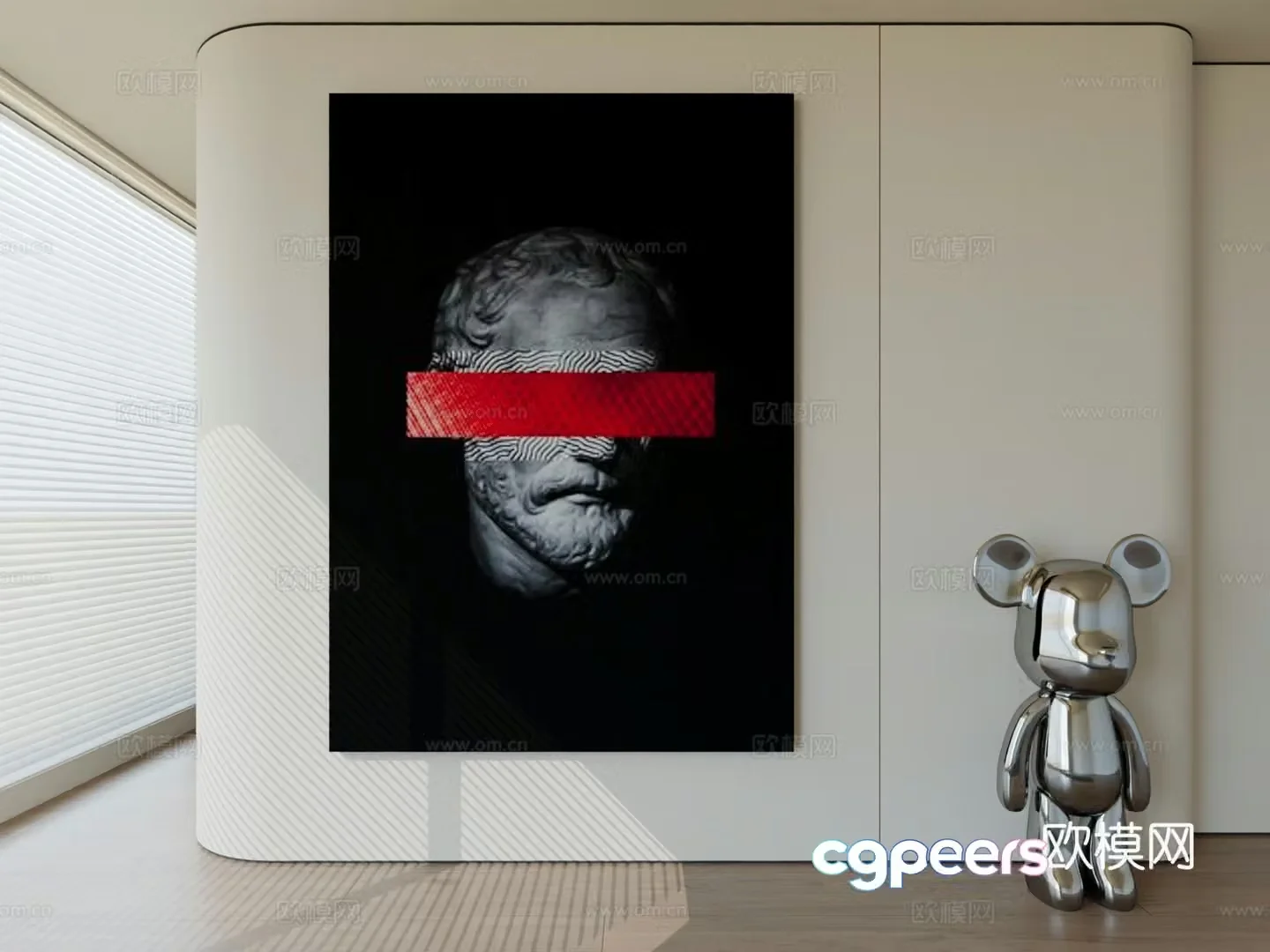 Modern minimalist hanging painting abstract art hanging painting 3d model