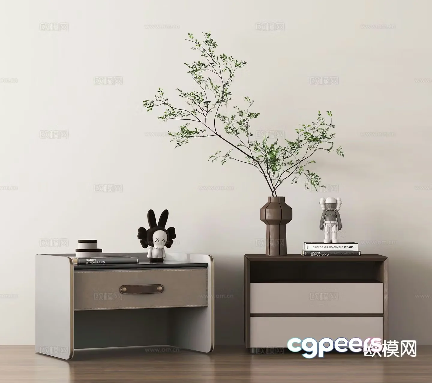 Modern bedside table 3d model