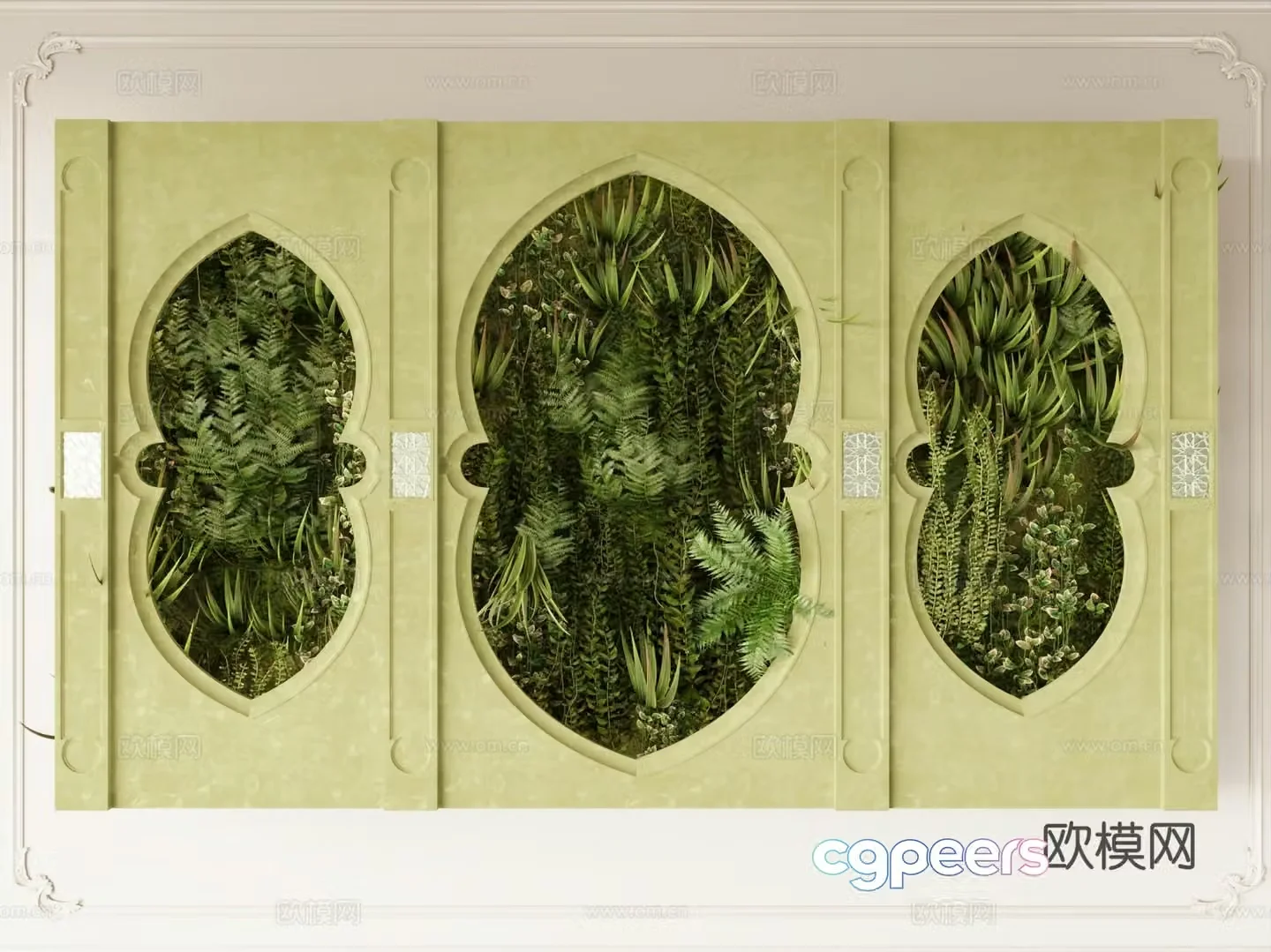 Green plant wall Southeast Asia Green plant wall Decorative green plant 3D model
