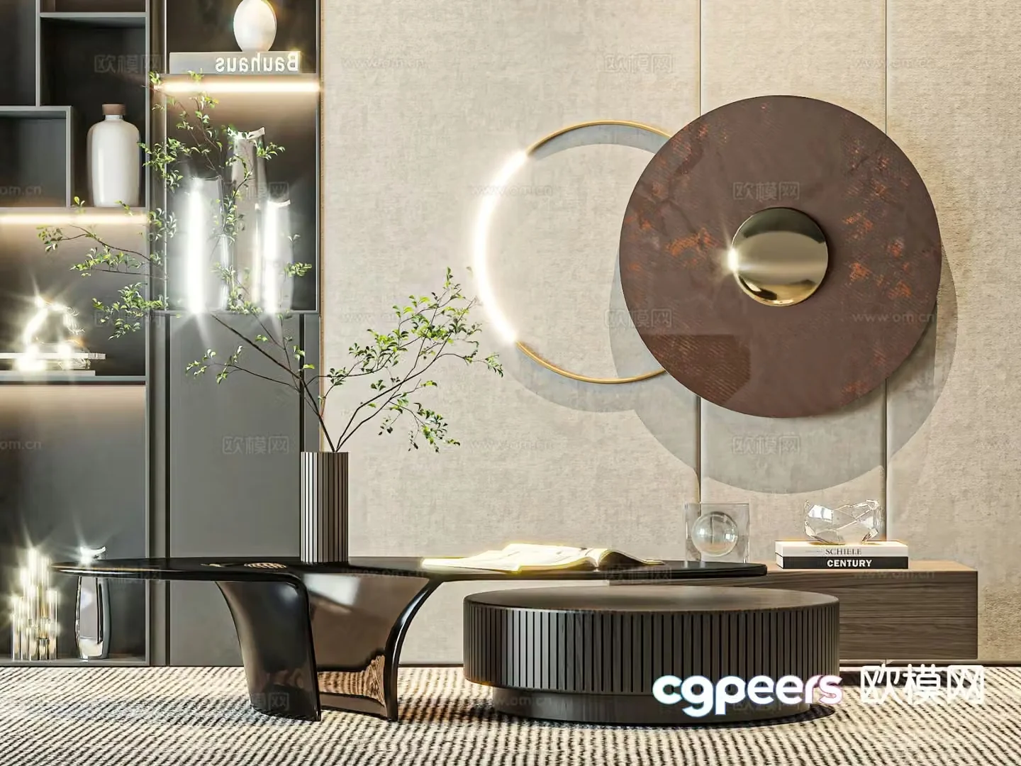 Italian style mother-in-law coffee table 3d model