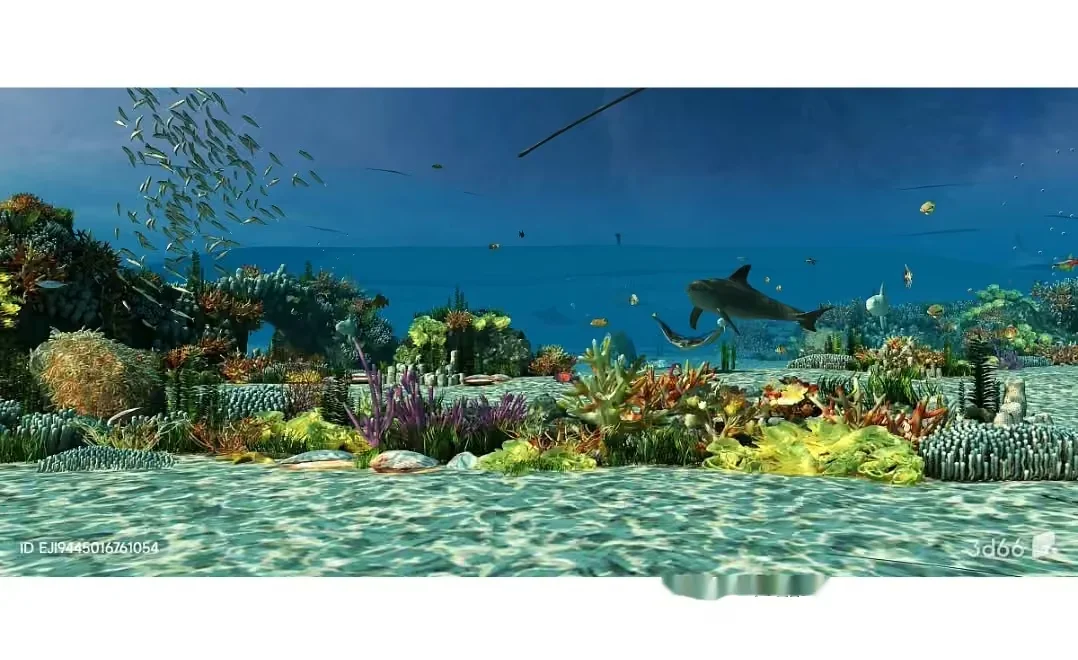Underwater Scene With A Dolphin 3D Model – 2105 – VRAY Render