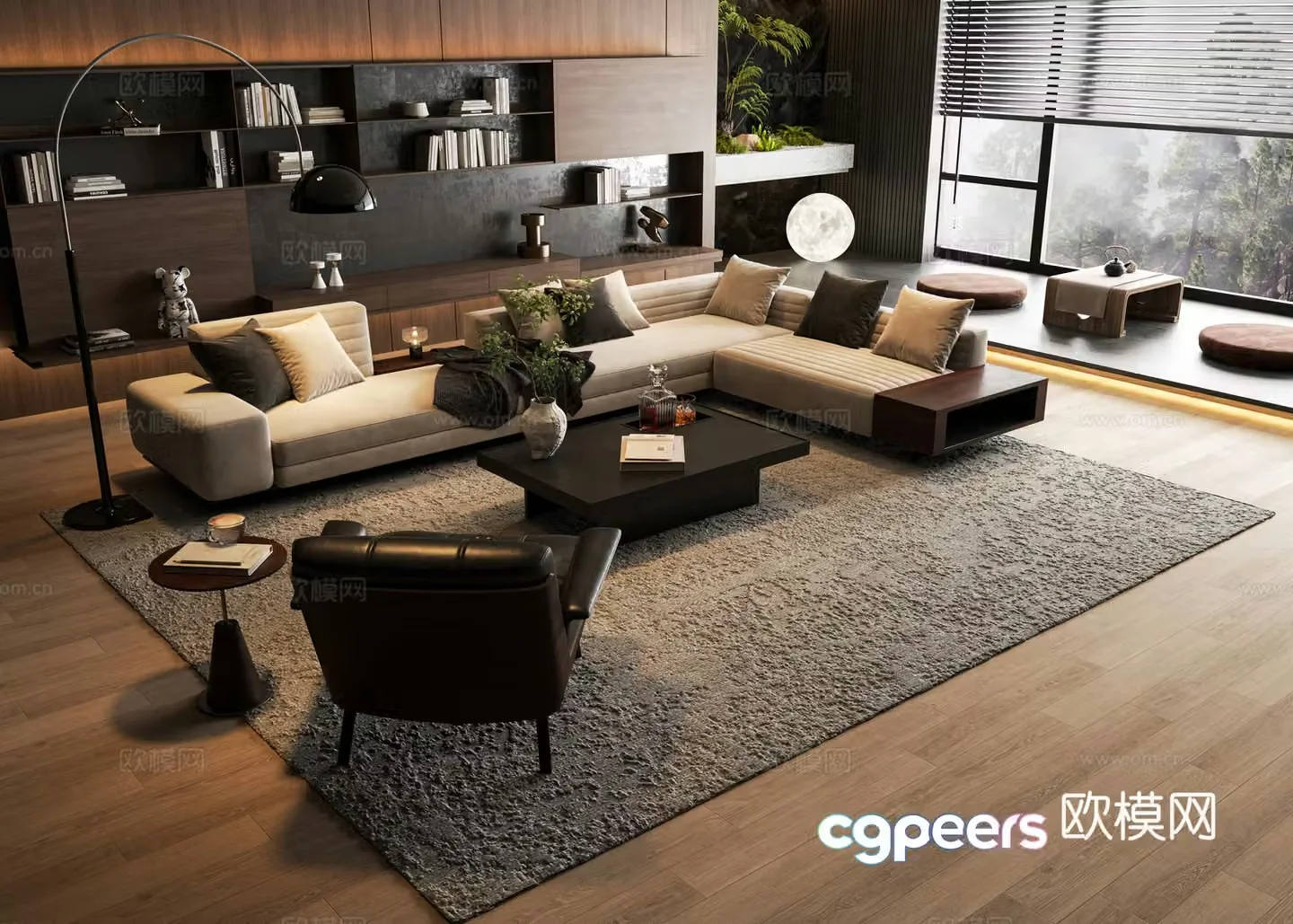 Minotti modular sofa 3d model