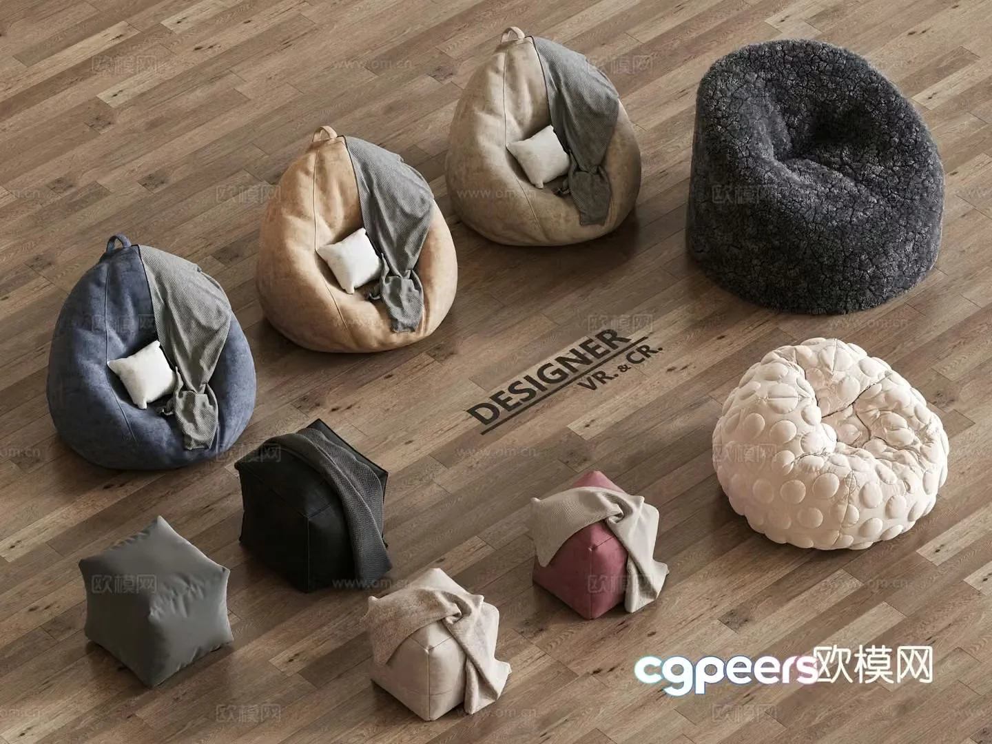 Modern beanbag sofa 3d model