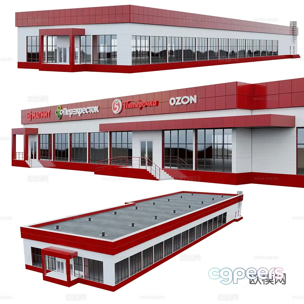 Shopping area 3d model