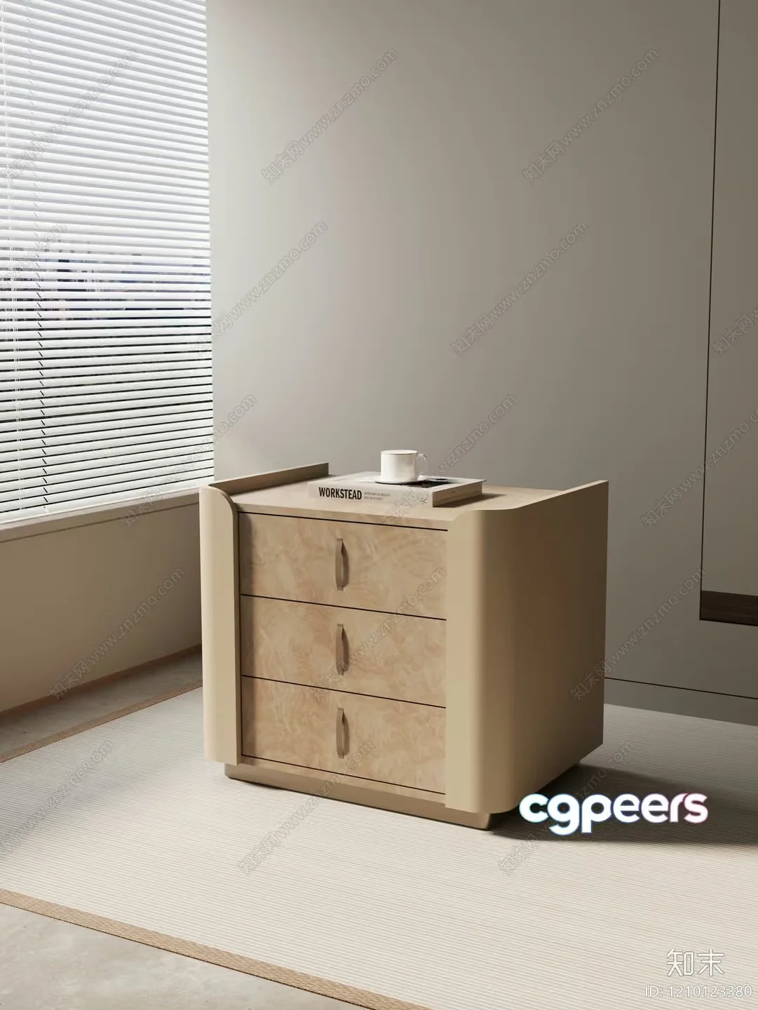 Modern Beige Dresser 3D Model – 16695 – VRAY Render