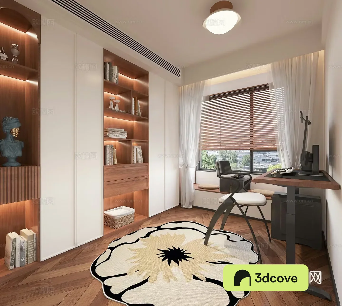 Middle-aged study room 3D model