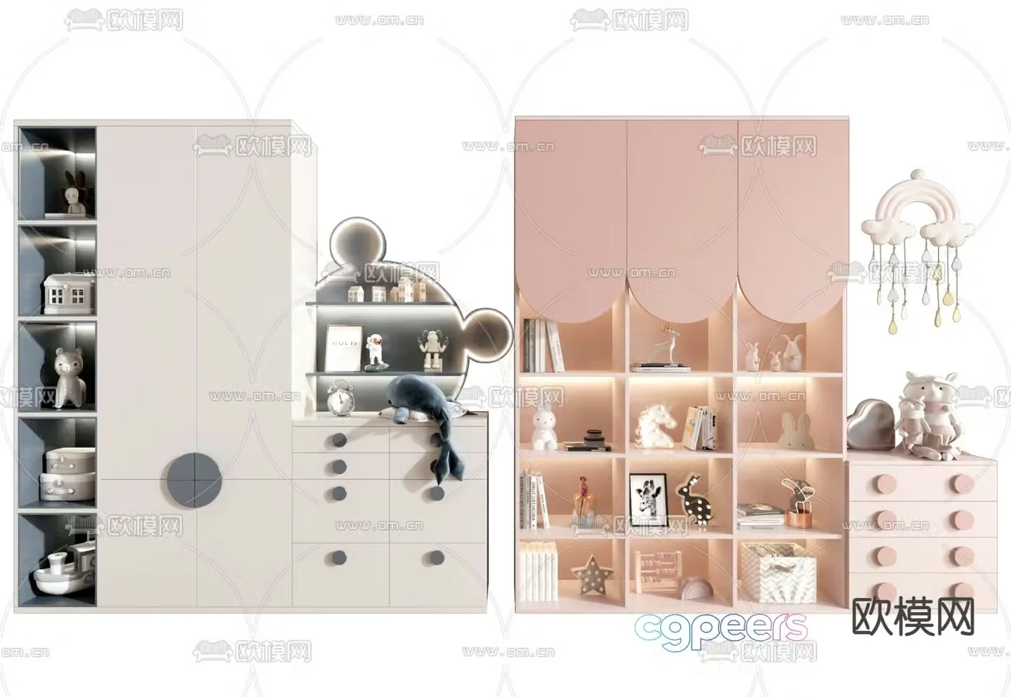 Children’s wardrobe storage cabinet 3d model
