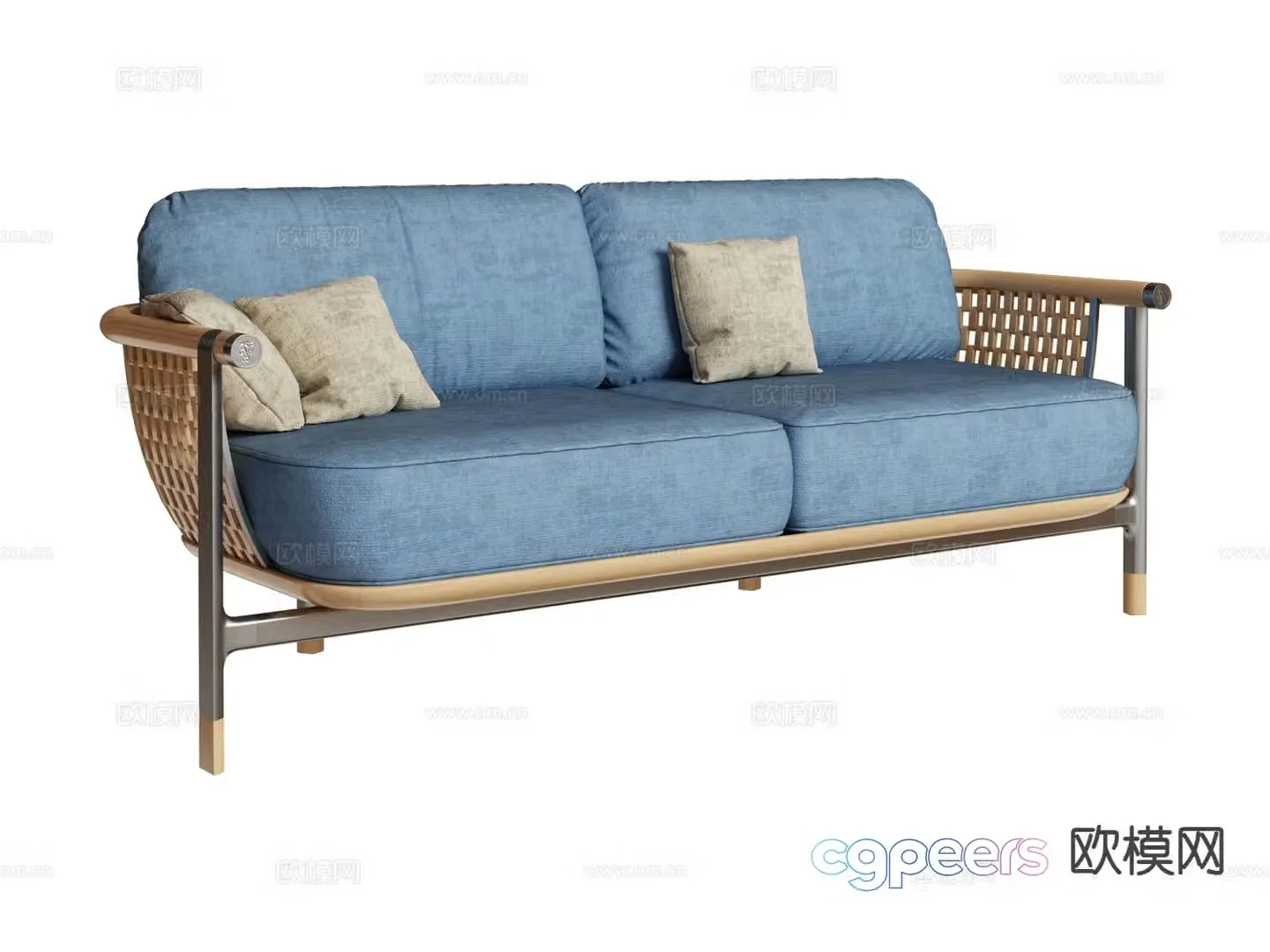 visionnaire- Double sofa rattan sofa 3d model
