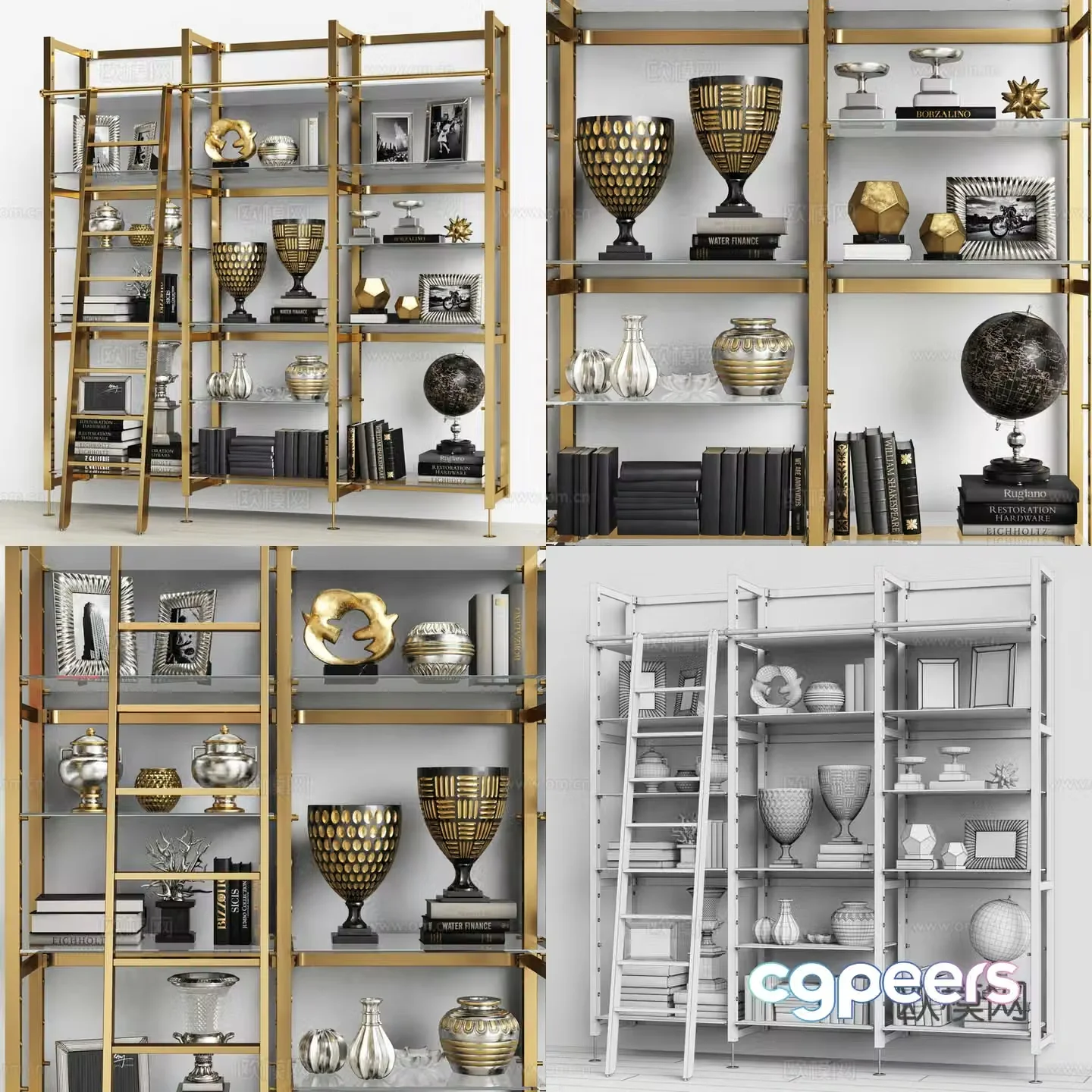 Modern shelf display rack decoration 3d model