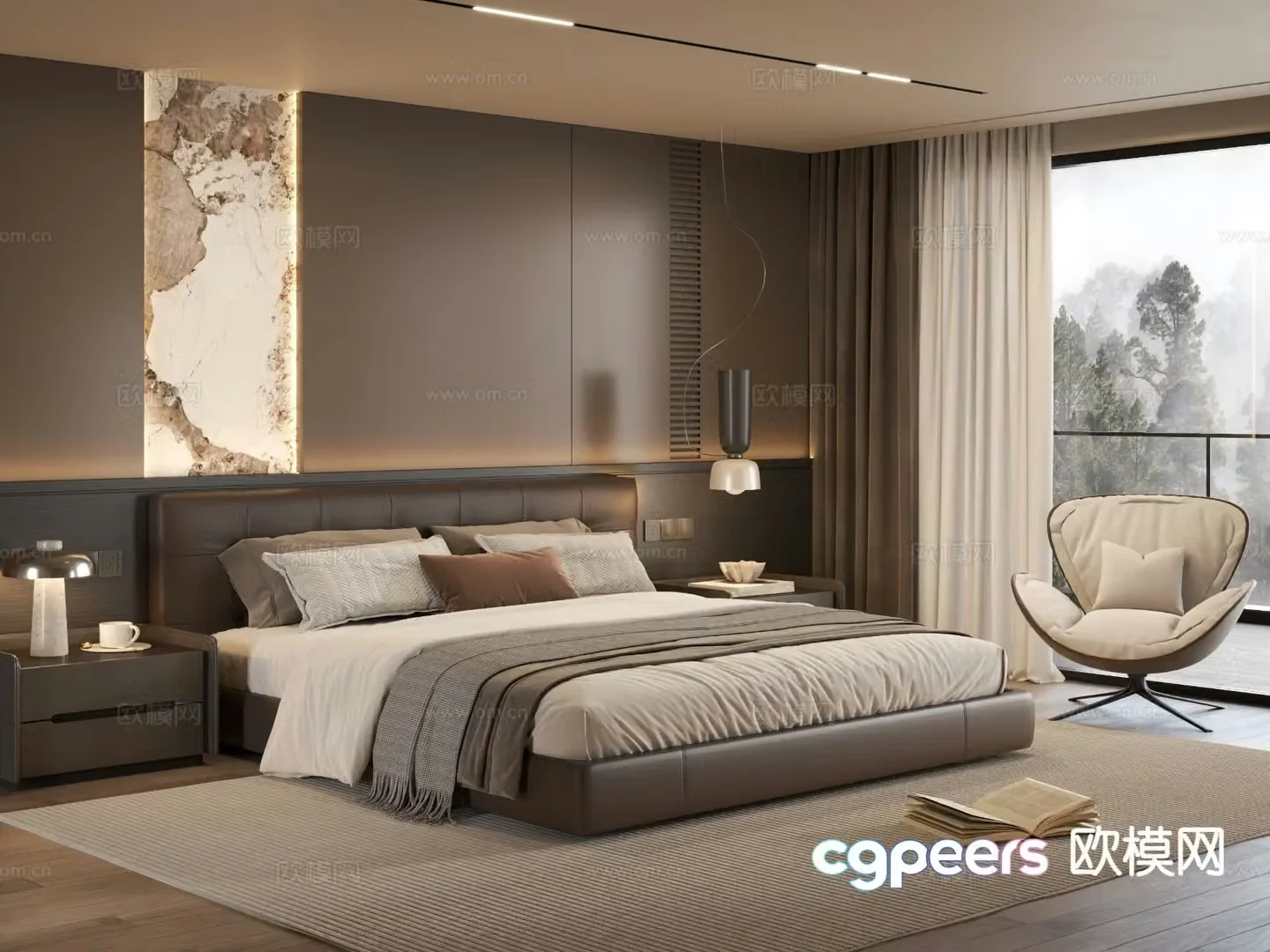 Italian style bedroom master bedroom 3d model