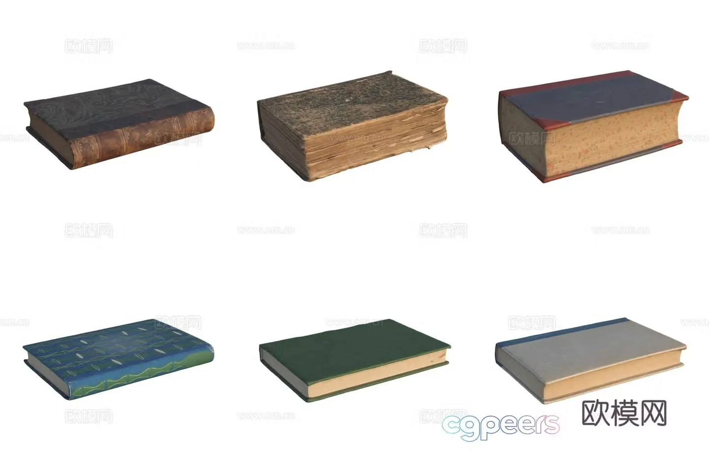 Books ancient books notebook 3d model