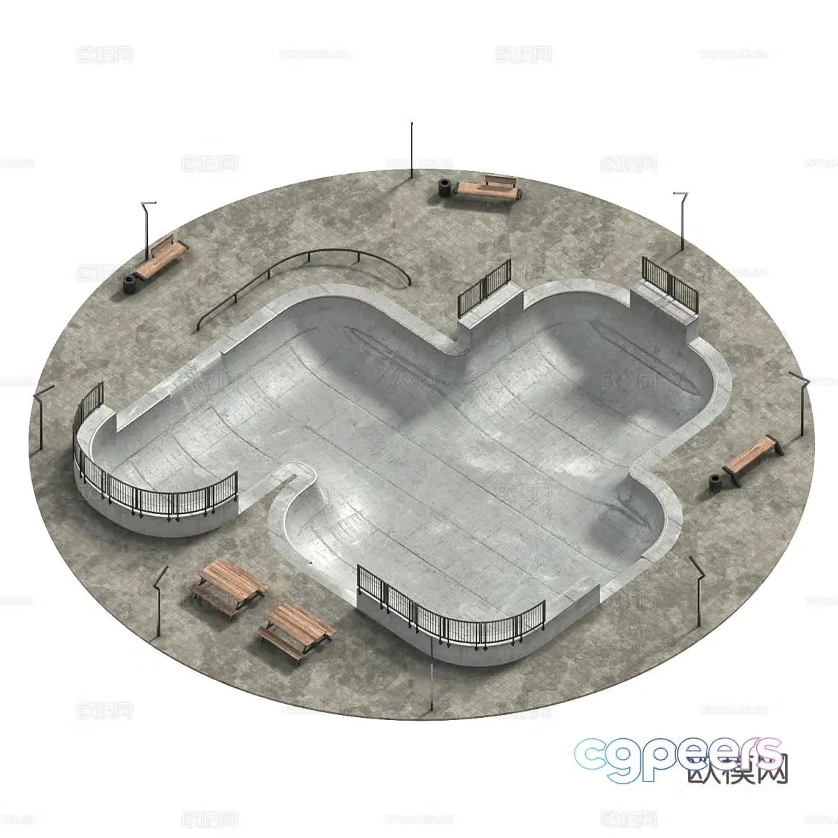 Skateboard park 3D model