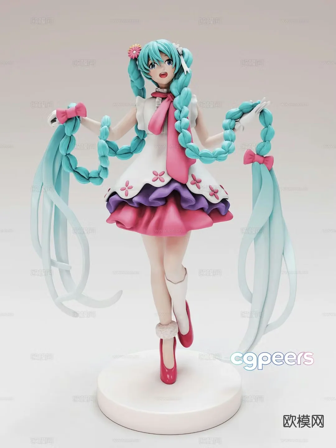 Hatsune Chaowan Sculpture Cartoon Ornaments 3D Model