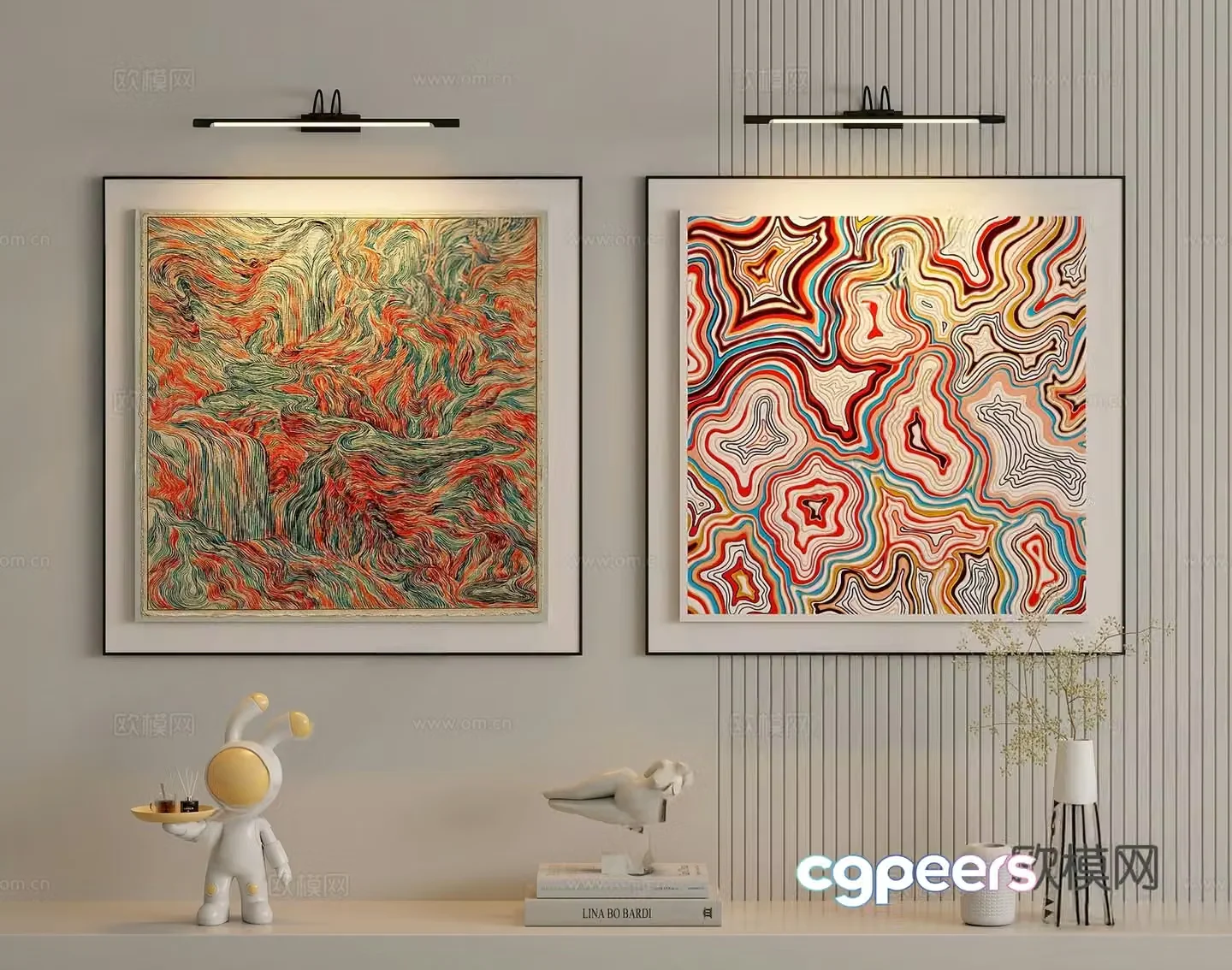 Italian light luxury painting 3D model