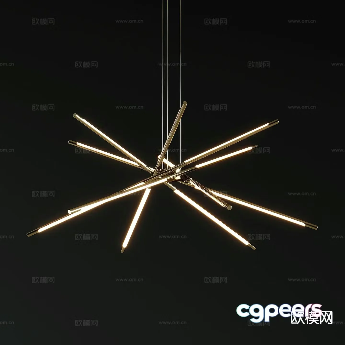 Modern bracket chandelier 3d model