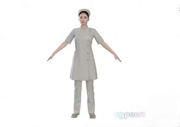 A Woman In A Nurse’S Uniform 3D Model – 13254 – VRAY Render
