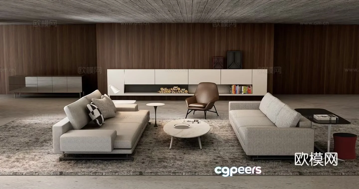 Modern living room 3d model