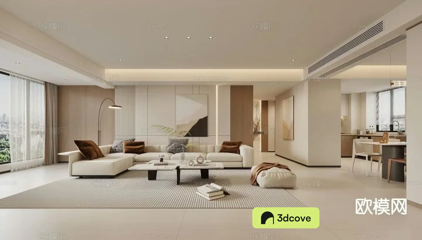 Modern living and dining room
