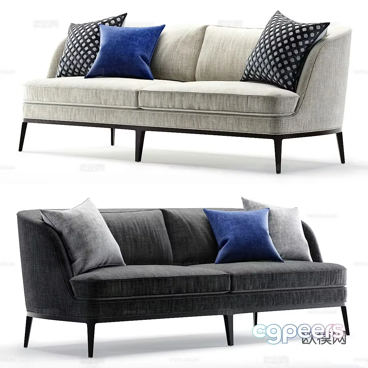 3d model of double sofa