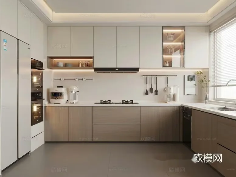 Modern Kitchen 3D Model – 8087 – VRAY Render