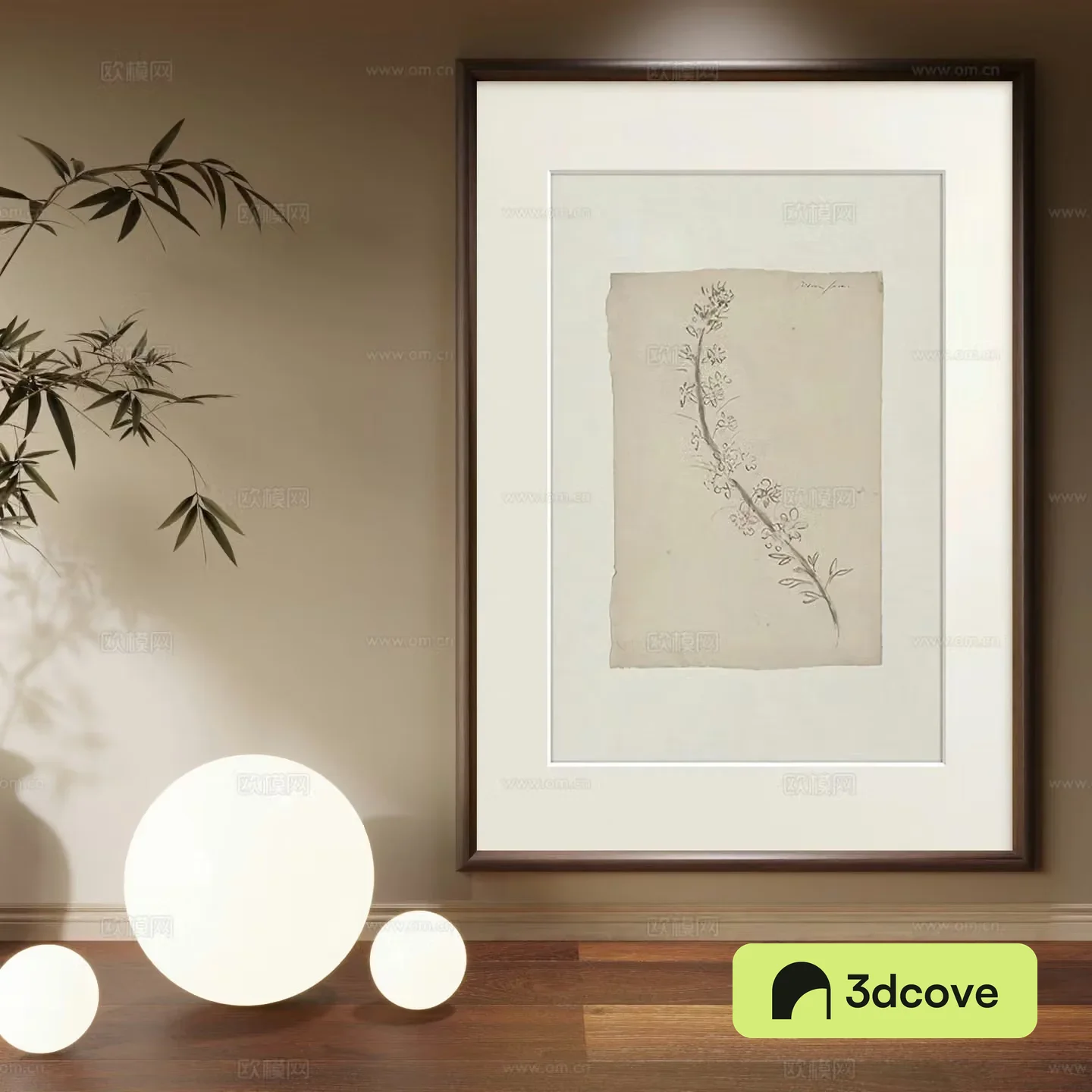 Middle-aged style hanging paintings decorative paintings 3D model