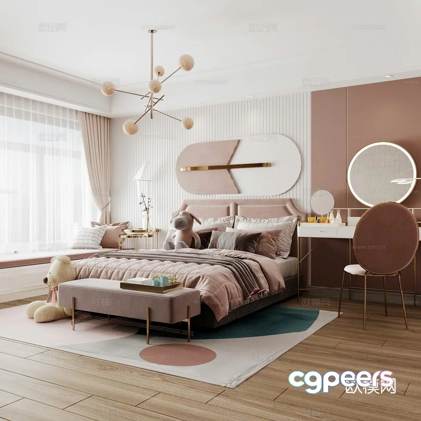 Modern children’s room girl’s room 3d model