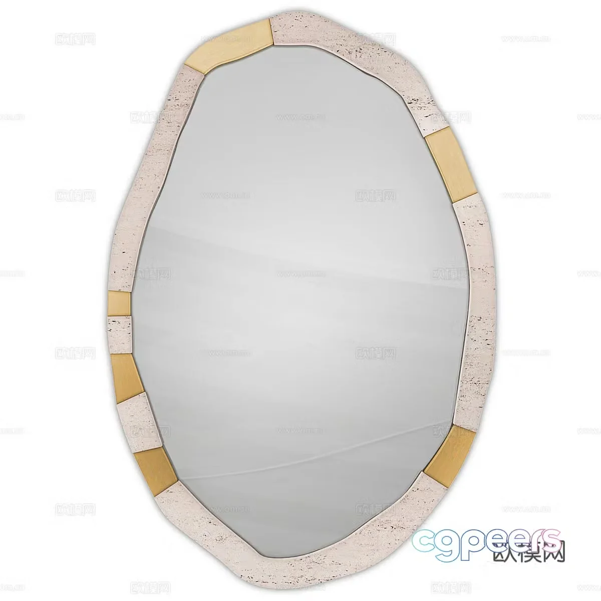 New Chinese style Wasabi decorative mirror 3D model