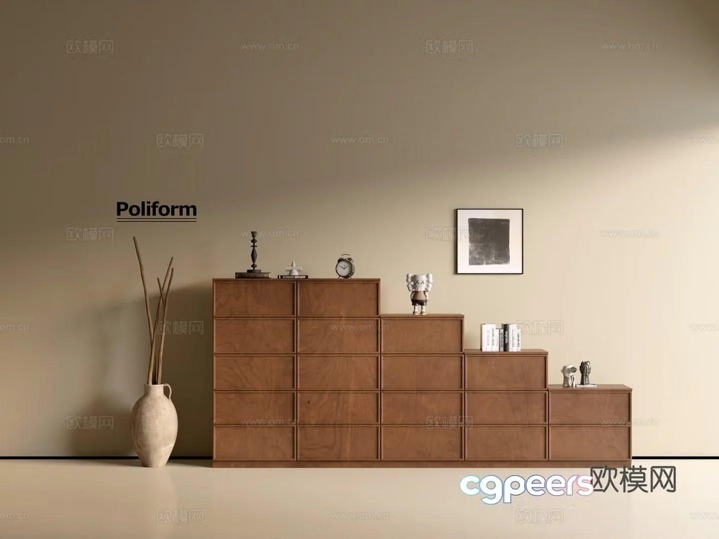 Modern wood grain cabinet ins wind minimalist wind cabinet whole cabinet sideboard balcony cabinet storage 3D model