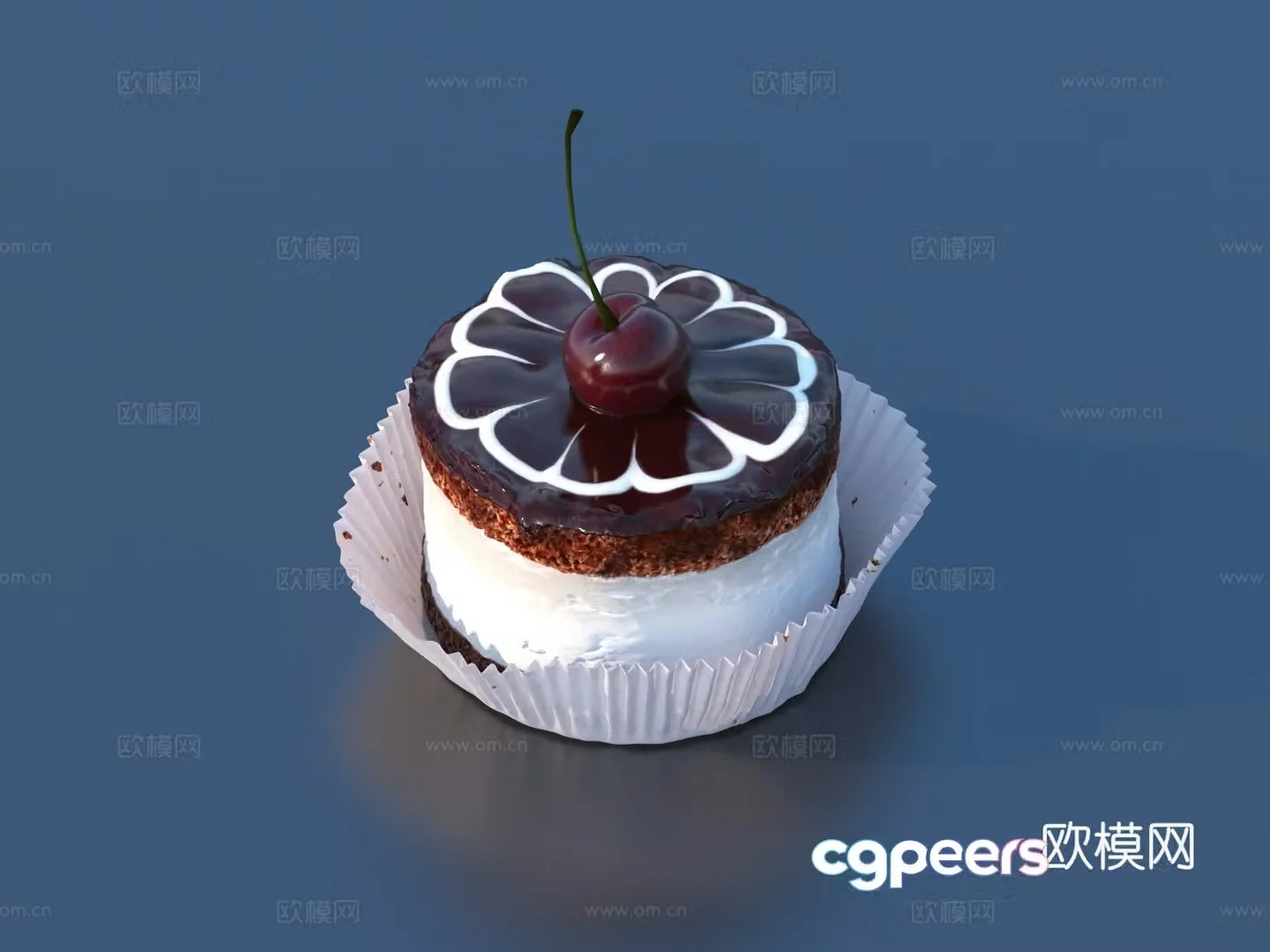Cake Dessert Food Chocolate Cake 3d Model