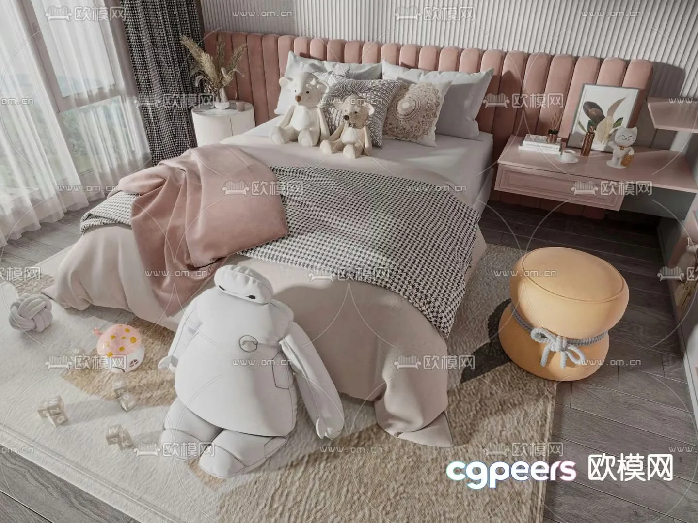 Modern children’s bed 3d model