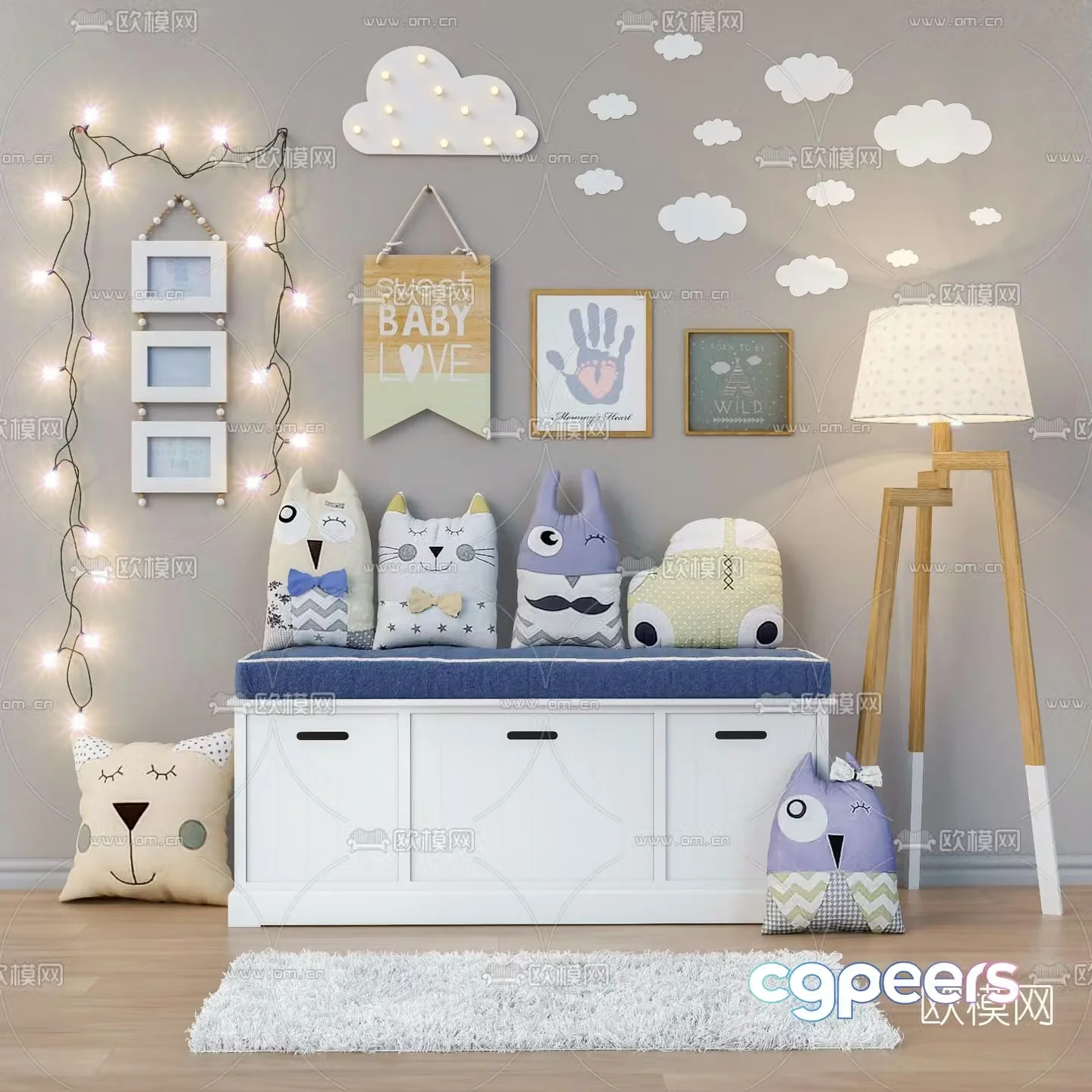 Modern children’s sideboard 3d model