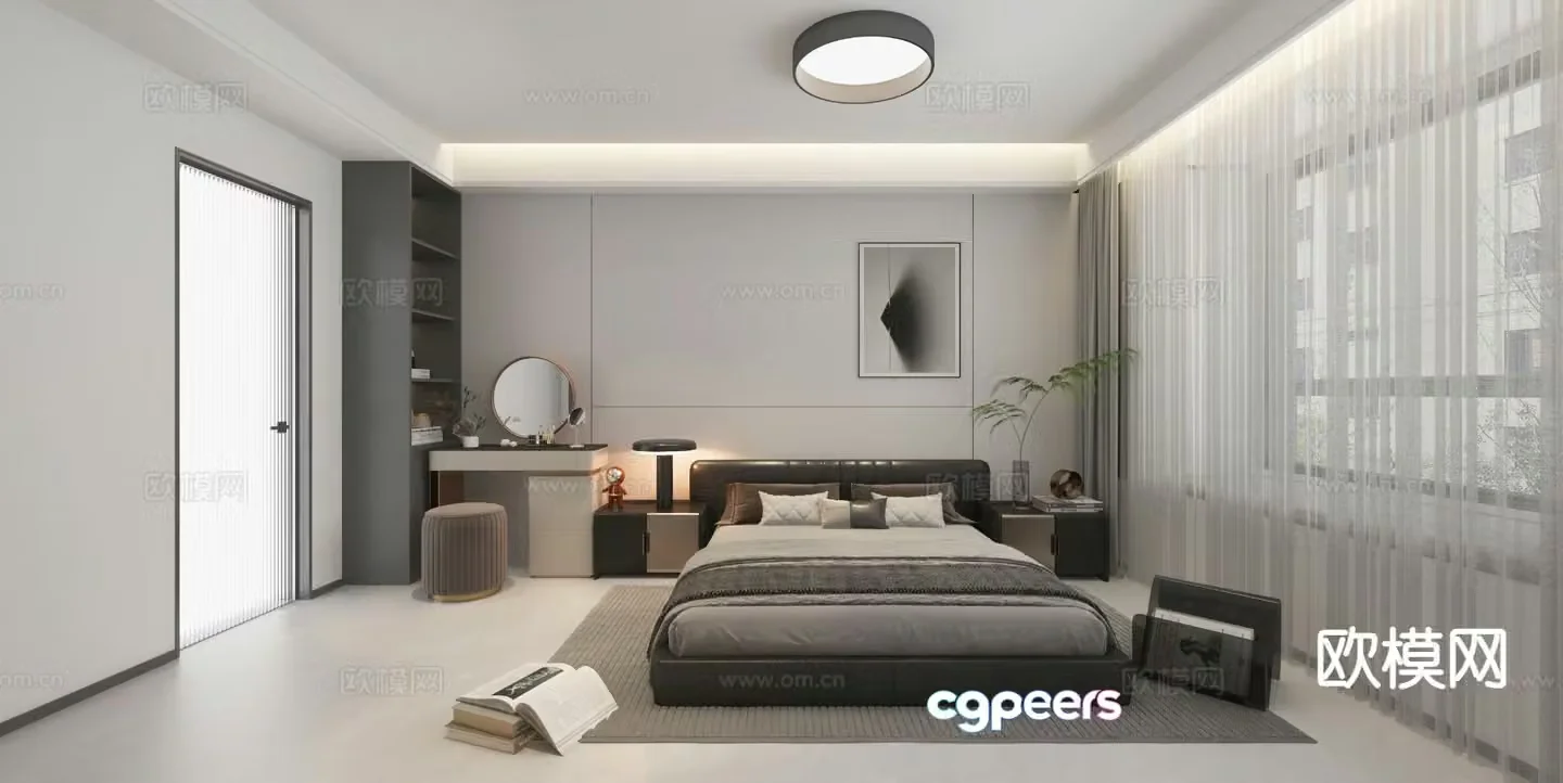 Modern bedroom master bedroom 3d model